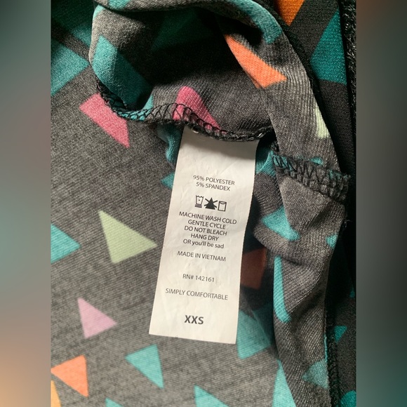 Women’s LulaRoe Black/Multicolor Shortsleeve High-Low Dress XXS PreOwned - Picture 8 of 11